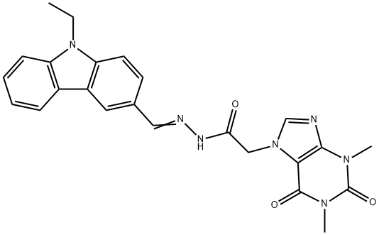 2-(1,3-dimethyl-2,6-dioxo-1,2,3,6-tetrahydro-7H-purin-7-yl)-N'-[(9-ethyl-9H-carbazol-3-yl)methylene]acetohydrazide Structure