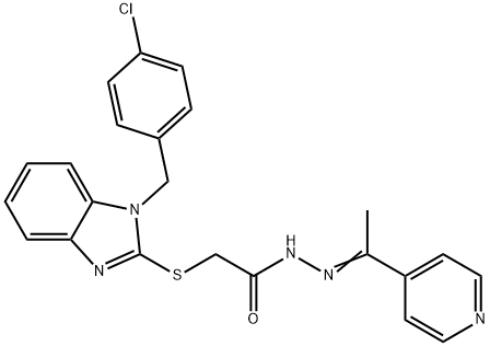 2-{[1-(4-chlorobenzyl)-1H-benzimidazol-2-yl]sulfanyl}-N'-[1-(4-pyridinyl)ethylidene]acetohydrazide,315225-28-6,结构式