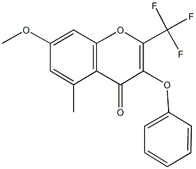 7-methoxy-5-methyl-3-phenoxy-2-(trifluoromethyl)-4H-chromen-4-one Structure