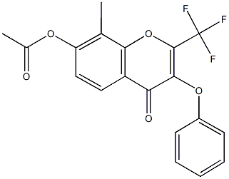 8-methyl-4-oxo-3-(phenyloxy)-2-(trifluoromethyl)-4H-chromen-7-yl acetate|