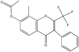 8-methyl-4-oxo-3-phenyl-2-(trifluoromethyl)-4H-chromen-7-yl acetate Structure