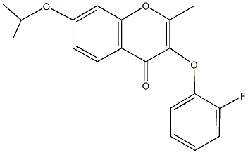 3-[(2-fluorophenyl)oxy]-2-methyl-7-[(1-methylethyl)oxy]-4H-chromen-4-one Structure