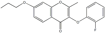3-[(2-fluorophenyl)oxy]-2-methyl-7-(propyloxy)-4H-chromen-4-one Structure