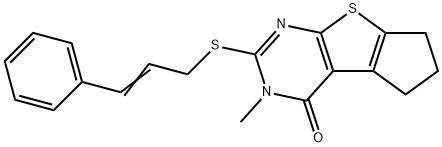 2-(cinnamylsulfanyl)-3-methyl-3,5,6,7-tetrahydro-4H-cyclopenta[4,5]thieno[2,3-d]pyrimidin-4-one|