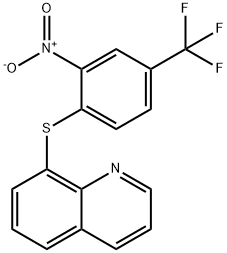 8-{[2-nitro-4-(trifluoromethyl)phenyl]sulfanyl}quinoline Struktur