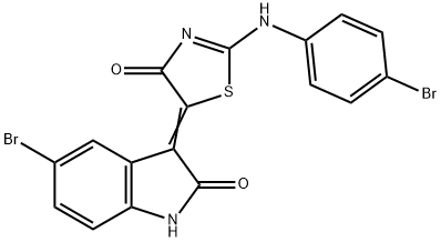 5-bromo-3-{2-[(4-bromophenyl)imino]-4-oxo-1,3-thiazolidin-5-ylidene}-1,3-dihydro-2H-indol-2-one Structure