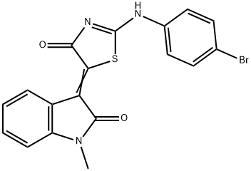 3-{2-[(4-bromophenyl)imino]-4-oxo-1,3-thiazolidin-5-ylidene}-1-methyl-1,3-dihydro-2H-indol-2-one Struktur