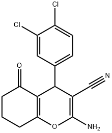 2-amino-4-(3,4-dichlorophenyl)-5-oxo-5,6,7,8-tetrahydro-4H-chromene-3-carbonitrile Structure
