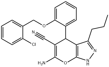 315246-35-6 6-amino-4-{2-[(2-chlorobenzyl)oxy]phenyl}-3-propyl-2,4-dihydropyrano[2,3-c]pyrazole-5-carbonitrile