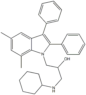 1-(cyclohexylamino)-3-(5,7-dimethyl-2,3-diphenyl-1H-indol-1-yl)-2-propanol Structure