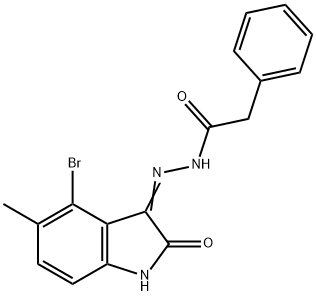 N'-(4-bromo-5-methyl-2-oxo-1,2-dihydro-3H-indol-3-ylidene)-2-phenylacetohydrazide Structure