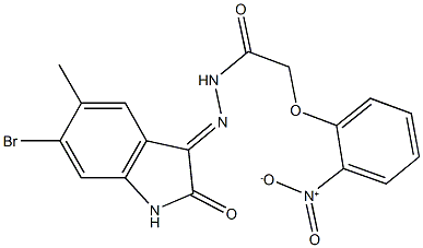 N'-(6-bromo-5-methyl-2-oxo-1,2-dihydro-3H-indol-3-ylidene)-2-{2-nitrophenoxy}acetohydrazide Structure