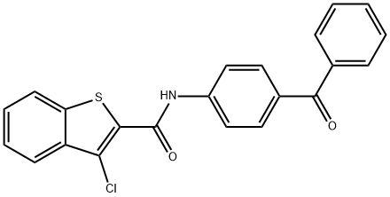 N-(4-benzoylphenyl)-3-chloro-1-benzothiophene-2-carboxamide,315248-83-0,结构式