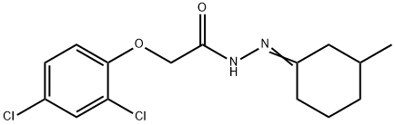 2-(2,4-dichlorophenoxy)-N'-(3-methylcyclohexylidene)acetohydrazide 化学構造式