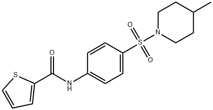 N-{4-[(4-methyl-1-piperidinyl)sulfonyl]phenyl}-2-thiophenecarboxamide,315249-13-9,结构式