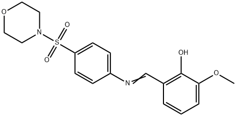 2-methoxy-6-({[4-(4-morpholinylsulfonyl)phenyl]imino}methyl)phenol 化学構造式