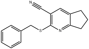 2-(benzylsulfanyl)-6,7-dihydro-5H-cyclopenta[b]pyridine-3-carbonitrile Struktur
