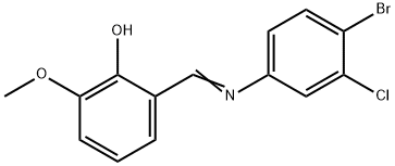 2-{[(4-bromo-3-chlorophenyl)imino]methyl}-6-methoxyphenol 结构式