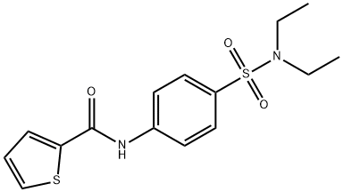 N-{4-[(diethylamino)sulfonyl]phenyl}-2-thiophenecarboxamide 化学構造式