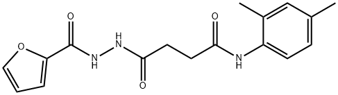 N-(2,4-dimethylphenyl)-4-[2-(2-furoyl)hydrazino]-4-oxobutanamide Struktur