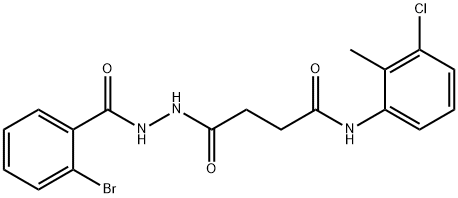 4-[2-(2-bromobenzoyl)hydrazino]-N-(3-chloro-2-methylphenyl)-4-oxobutanamide,315672-00-5,结构式