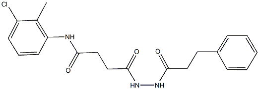 N-(3-chloro-2-methylphenyl)-4-oxo-4-[2-(3-phenylpropanoyl)hydrazino]butanamide Structure