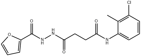 N-(3-chloro-2-methylphenyl)-4-[2-(2-furoyl)hydrazino]-4-oxobutanamide Structure