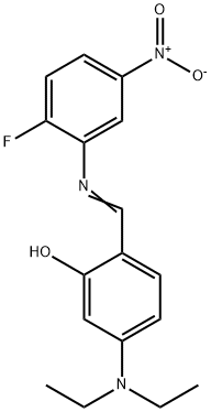 5-(diethylamino)-2-[({2-fluoro-5-nitrophenyl}imino)methyl]phenol Struktur