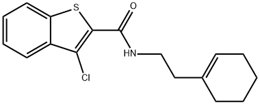 3-chloro-N-[2-(1-cyclohexen-1-yl)ethyl]-1-benzothiophene-2-carboxamide 结构式