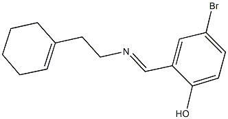 4-bromo-2-({[2-(1-cyclohexen-1-yl)ethyl]imino}methyl)phenol Struktur