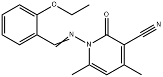 1-[(2-ethoxybenzylidene)amino]-4,6-dimethyl-2-oxo-1,2-dihydro-3-pyridinecarbonitrile Struktur