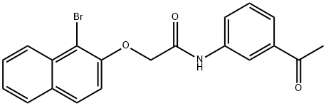 N-(3-acetylphenyl)-2-[(1-bromo-2-naphthyl)oxy]acetamide 结构式