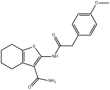 2-{[(4-methoxyphenyl)acetyl]amino}-4,5,6,7-tetrahydro-1-benzothiophene-3-carboxamide Structure