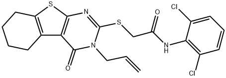 2-[(3-allyl-4-oxo-3,4,5,6,7,8-hexahydro[1]benzothieno[2,3-d]pyrimidin-2-yl)sulfanyl]-N-(2,6-dichlorophenyl)acetamide Structure