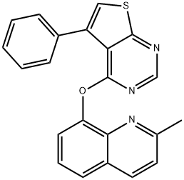 2-methyl-8-[(5-phenylthieno[2,3-d]pyrimidin-4-yl)oxy]quinoline Structure