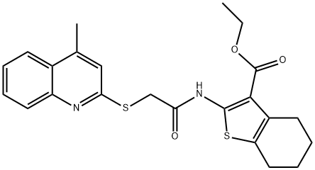 315676-86-9 ethyl 2-({[(4-methyl-2-quinolinyl)sulfanyl]acetyl}amino)-4,5,6,7-tetrahydro-1-benzothiophene-3-carboxylate