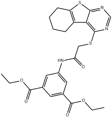 diethyl 5-{[(5,6,7,8-tetrahydro[1]benzothieno[2,3-d]pyrimidin-4-ylsulfanyl)acetyl]amino}isophthalate,315676-88-1,结构式