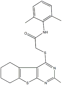 N-(2,6-dimethylphenyl)-2-[(2-methyl-5,6,7,8-tetrahydro[1]benzothieno[2,3-d]pyrimidin-4-yl)sulfanyl]acetamide|
