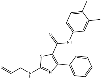 2-(allylamino)-N-(3,4-dimethylphenyl)-4-phenyl-1,3-thiazole-5-carboxamide Struktur