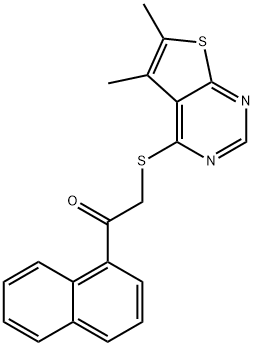 2-[(5,6-dimethylthieno[2,3-d]pyrimidin-4-yl)sulfanyl]-1-(1-naphthyl)ethanone 化学構造式