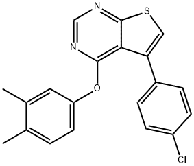 5-(4-chlorophenyl)thieno[2,3-d]pyrimidin-4-yl 3,4-dimethylphenyl ether 化学構造式