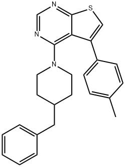 4-(4-benzyl-1-piperidinyl)-5-(4-methylphenyl)thieno[2,3-d]pyrimidine Structure