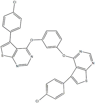 5-(4-chlorophenyl)-4-(3-{[5-(4-chlorophenyl)thieno[2,3-d]pyrimidin-4-yl]oxy}phenoxy)thieno[2,3-d]pyrimidine Structure