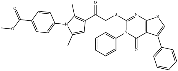 315679-85-7 methyl 4-(2,5-dimethyl-3-{[(4-oxo-3,5-diphenyl-3,4-dihydrothieno[2,3-d]pyrimidin-2-yl)sulfanyl]acetyl}-1H-pyrrol-1-yl)benzoate
