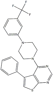 5-phenyl-4-{4-[3-(trifluoromethyl)phenyl]-1-piperazinyl}thieno[2,3-d]pyrimidine Structure