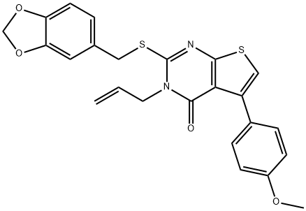 315681-89-1 3-allyl-2-[(1,3-benzodioxol-5-ylmethyl)sulfanyl]-5-(4-methoxyphenyl)thieno[2,3-d]pyrimidin-4(3H)-one