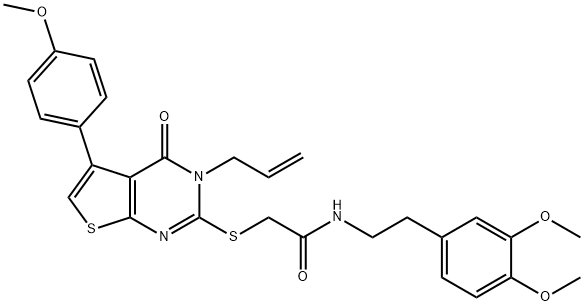 315681-97-1 2-{[3-allyl-5-(4-methoxyphenyl)-4-oxo-3,4-dihydrothieno[2,3-d]pyrimidin-2-yl]sulfanyl}-N-[2-(3,4-dimethoxyphenyl)ethyl]acetamide