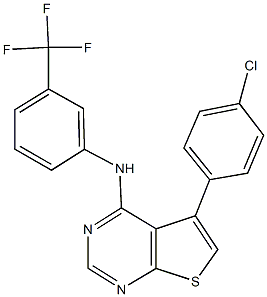 5-(4-chlorophenyl)-N-[3-(trifluoromethyl)phenyl]thieno[2,3-d]pyrimidin-4-amine 化学構造式