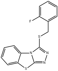 3-[(2-fluorobenzyl)sulfanyl][1,2,4]triazolo[3,4-b][1,3]benzothiazole Struktur