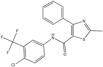 N-[4-chloro-3-(trifluoromethyl)phenyl]-2-methyl-4-phenyl-1,3-thiazole-5-carboxamide 化学構造式